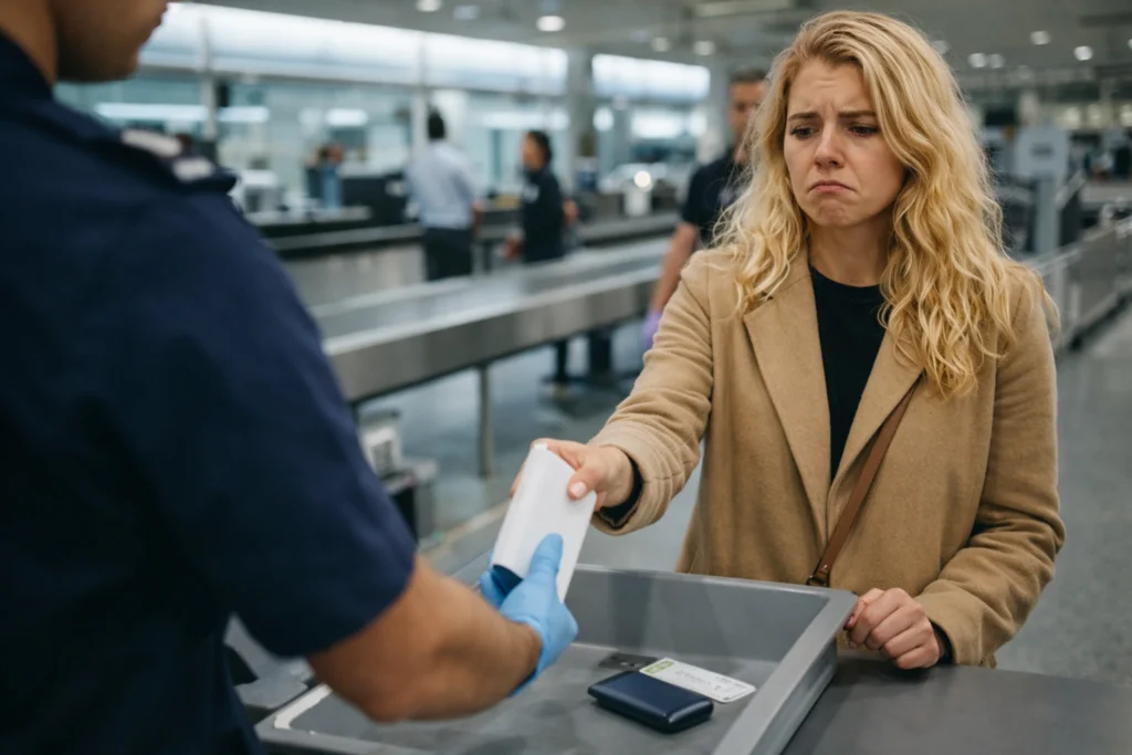 Helga Schneider upset at airport security after her power bank was checked