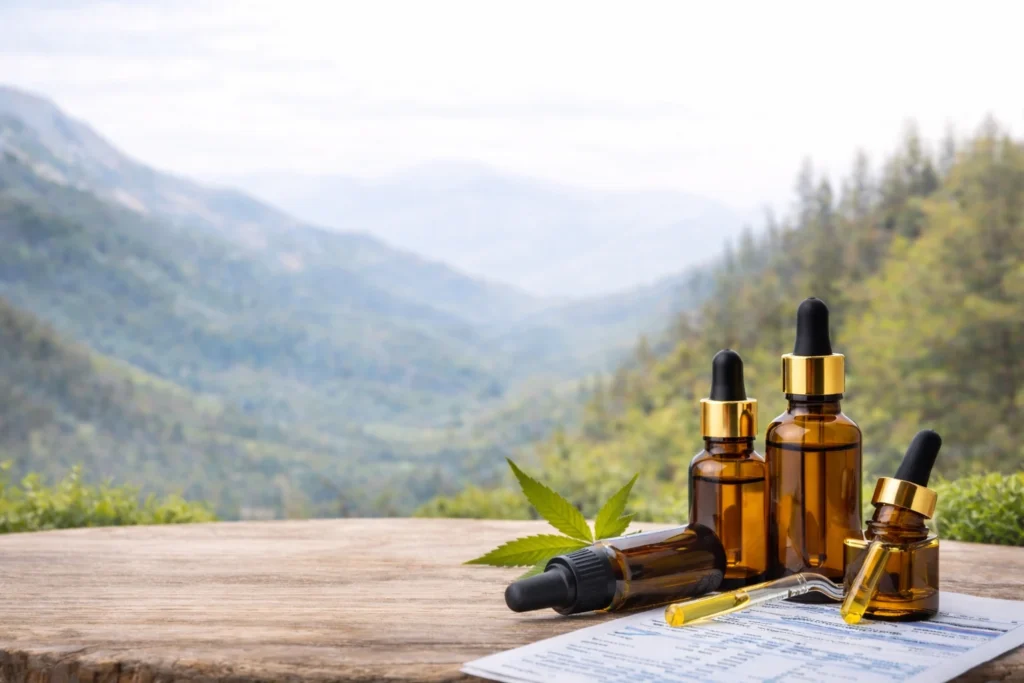 CBD Öl Flaschen als Ratgeberbild für Einsteiger in Deutschland