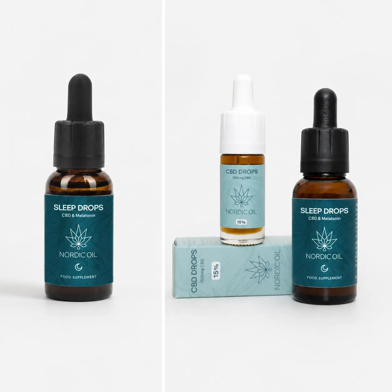 Nordic Oil Schlaf Set Tropfen und CBD Schlaftropfen mit Melatonin im Vergleich