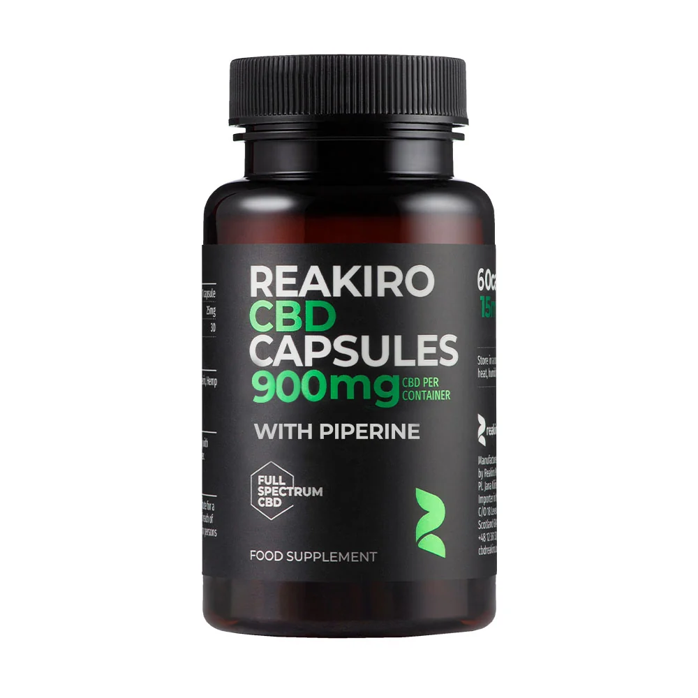 Reakiro CBD Kapseln vegan 900 mg 60 Stück mit Piperin