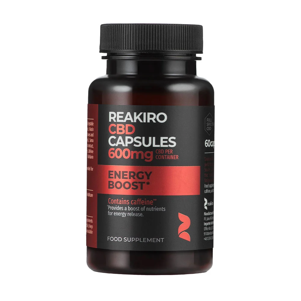 Reakiro Energie-Booster CBD-Kapseln 600 mg 60 Stück