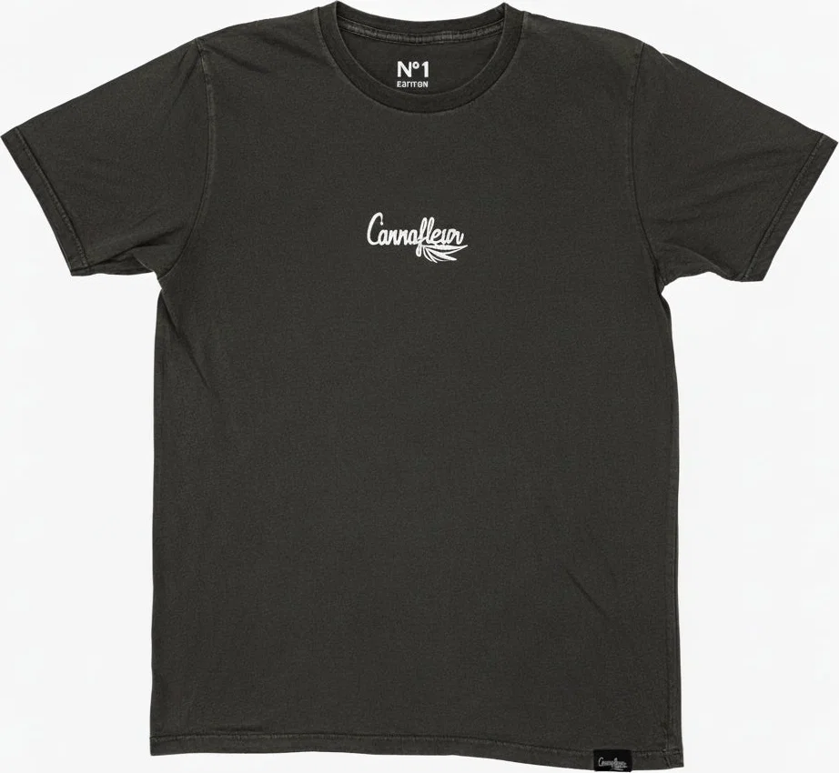 CannaFleur Unisex T-Shirt grau mit schwarzem Logo