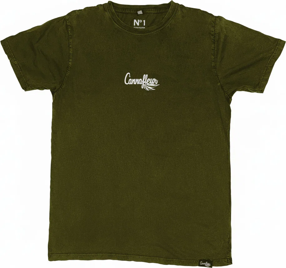 CannaFleur Unisex T-Shirt olivgrün mit weißem Logo