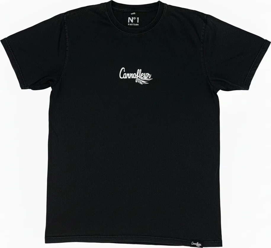 CannaFleur Unisex T-Shirt schwarz mit weißem Logo