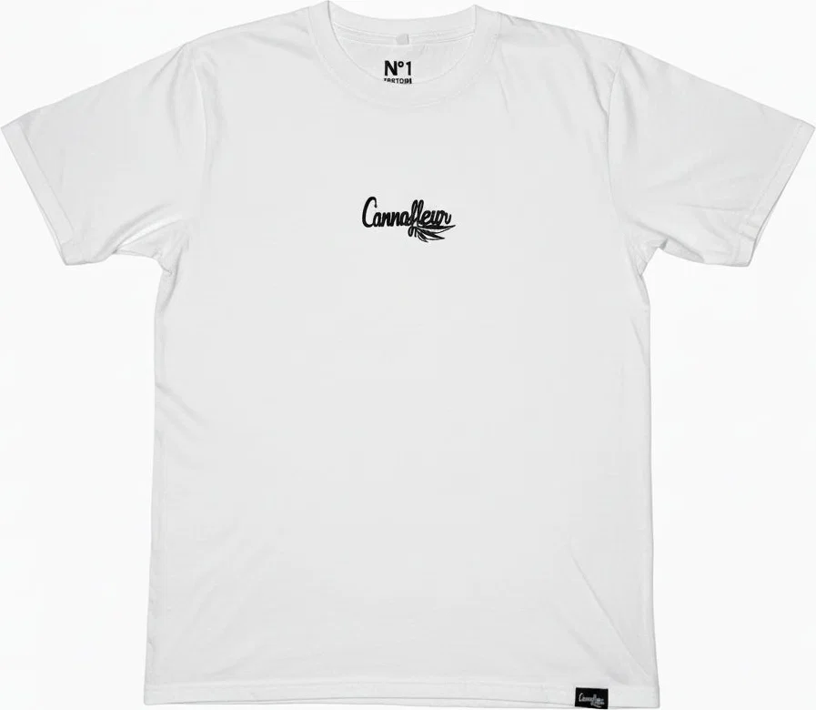 CannaFleur Unisex T-Shirt weiß mit schwarzem Logo