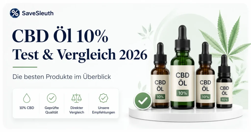 CBD Öl 10% Test und Vergleich 2026 mit mehreren CBD-Öl-Flaschen