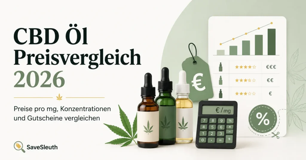 CBD Öl Preisvergleich 2026 mit Preis-pro-mg-Rechner, Konzentrationen und Gutscheinen
