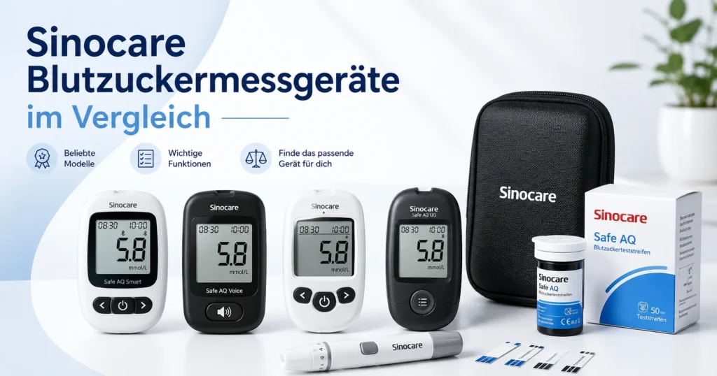 Sinocare Blutzuckermessgeräte und Startersets im Vergleich