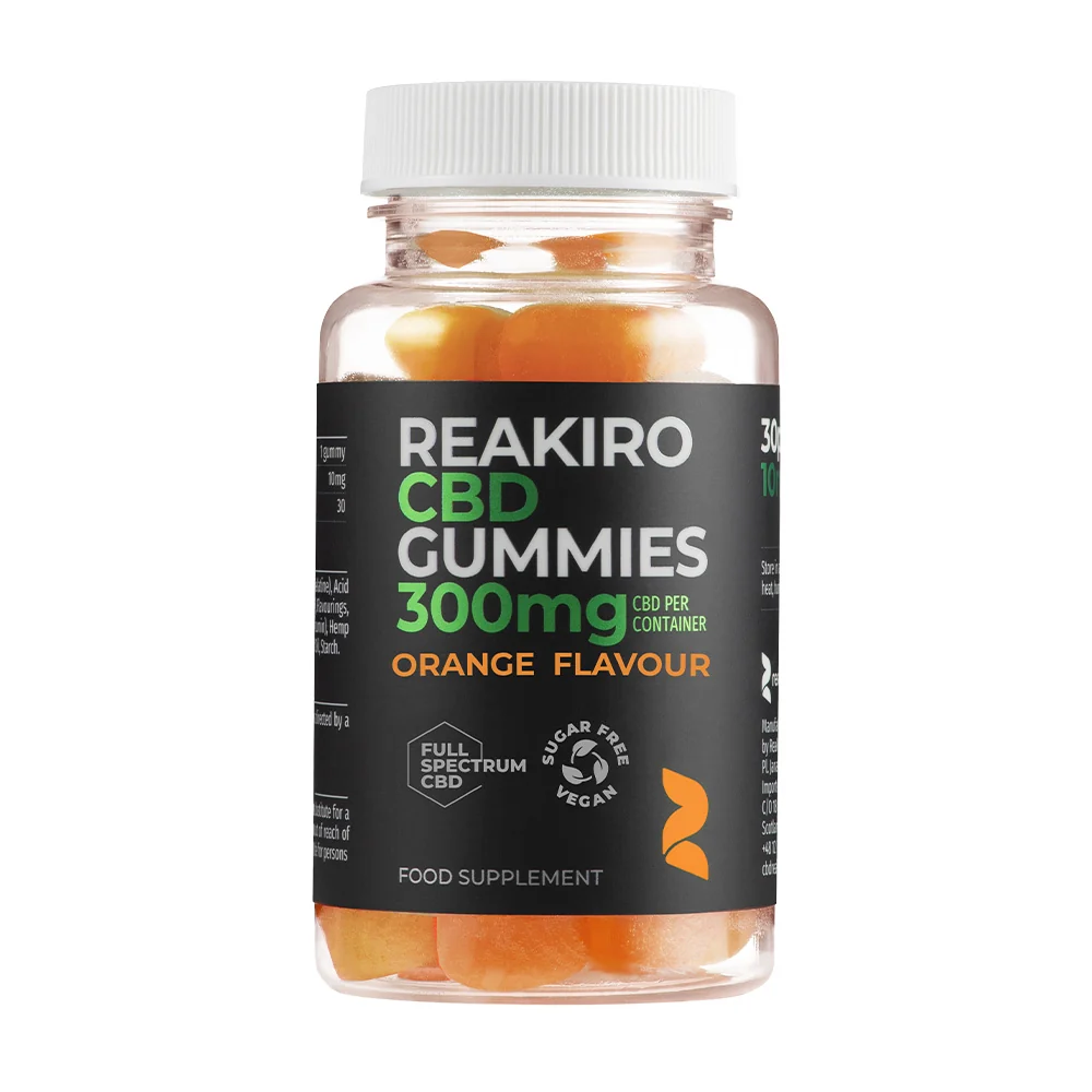 Reakiro vegane CBD Fruchtgummis 300 mg Orange 30 Stück