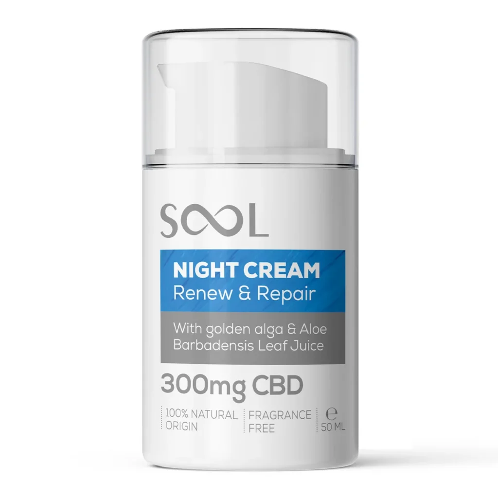 SOOL CBD Nachtgesichtscreme Erneuern und Reparieren 300 mg 50 ml
