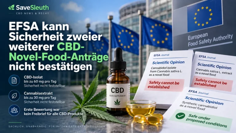 EFSA kann Sicherheit zweier weiterer CBD-Novel-Food-Anträge nicht bestätigen