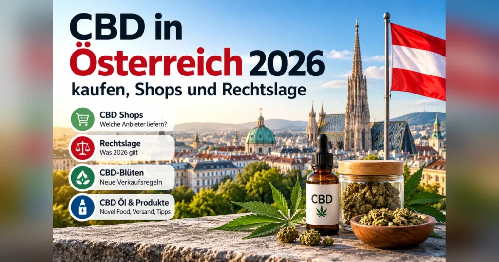 CBD in Österreich 2026 – Shops, Rechtslage, CBD-Blüten und CBD-Öl