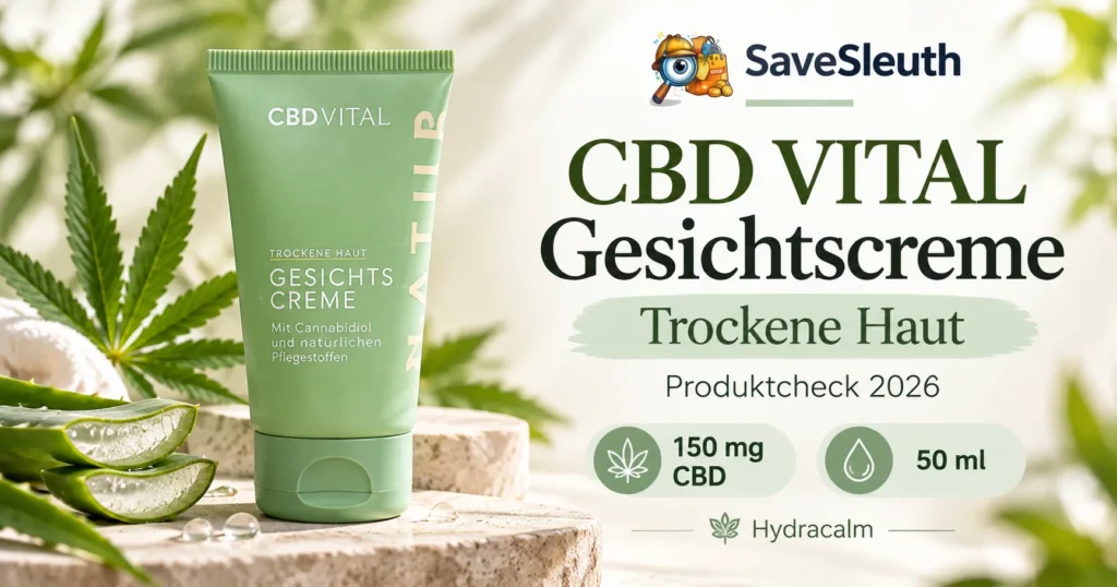 CBD VITAL Gesichtscreme für trockene Haut – Hydracalm mit 150 mg CBD in 50 ml, SaveSleuth Produktcheck 2026