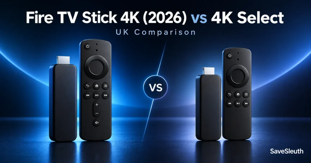 Illustrative Fire TV Stick 4K 2026 versus 4K Select editorial comparison