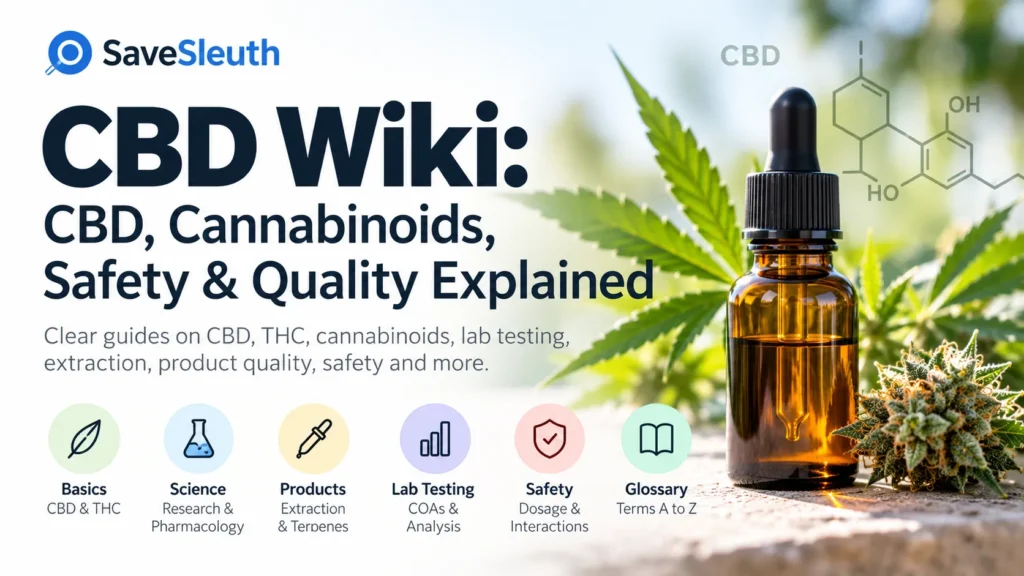 SaveSleuth CBD Wiki on CBD, cannabinoids, safety and quality